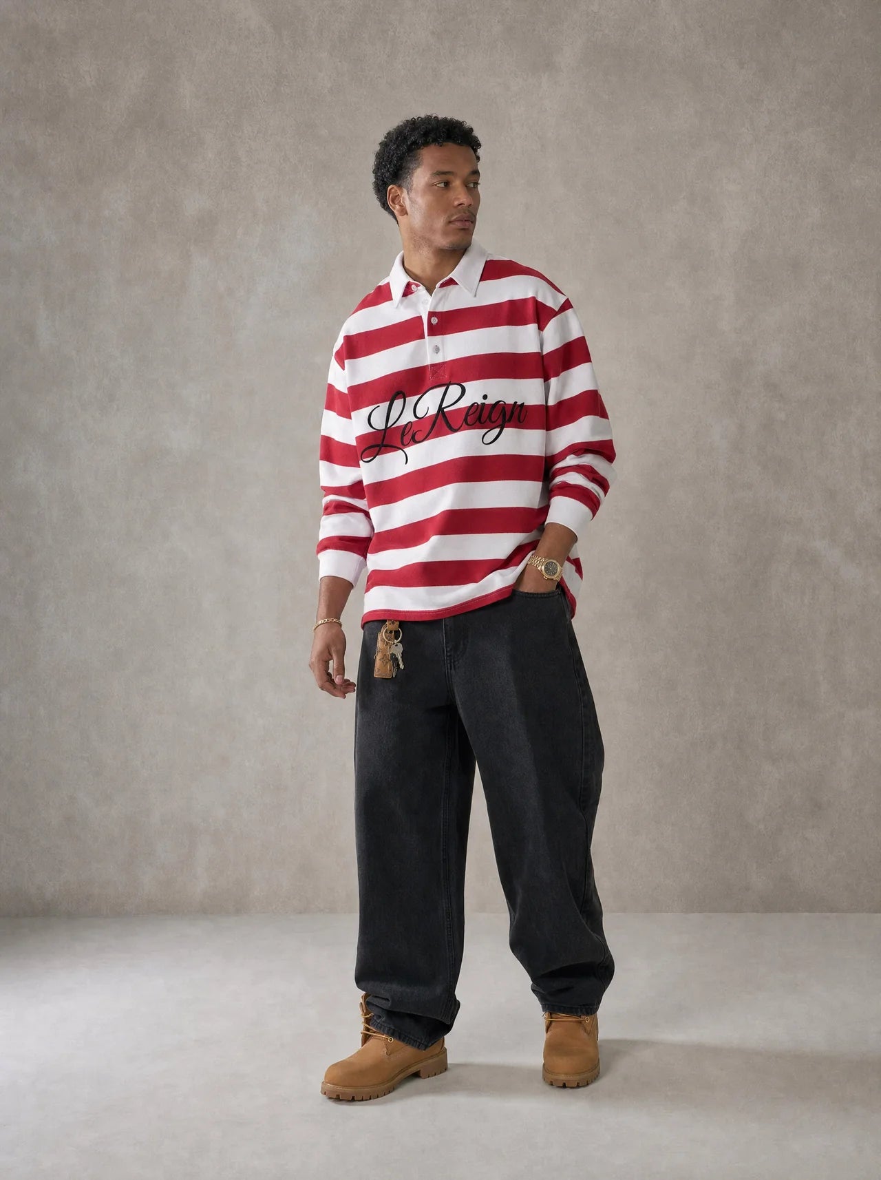 LeReign Script Stripe Polo Shirt