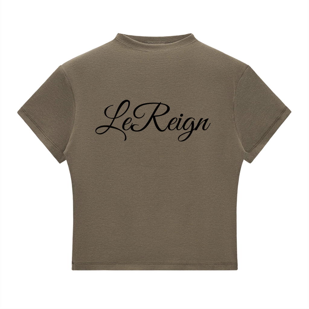 LeReign Essential Script Mock Neck T-Shirt