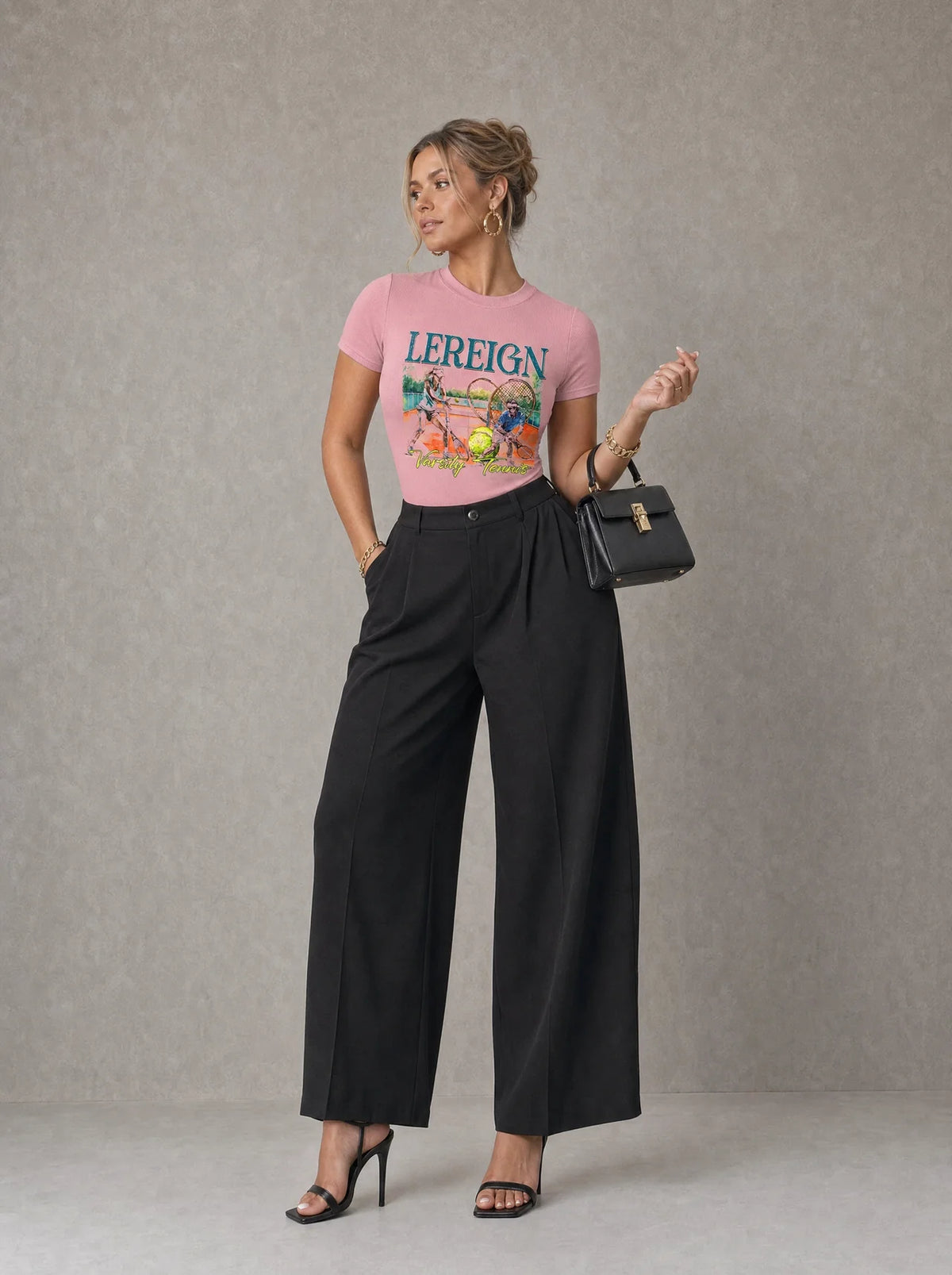 LeReign Varsity Tennis Mock Neck T- Shirt