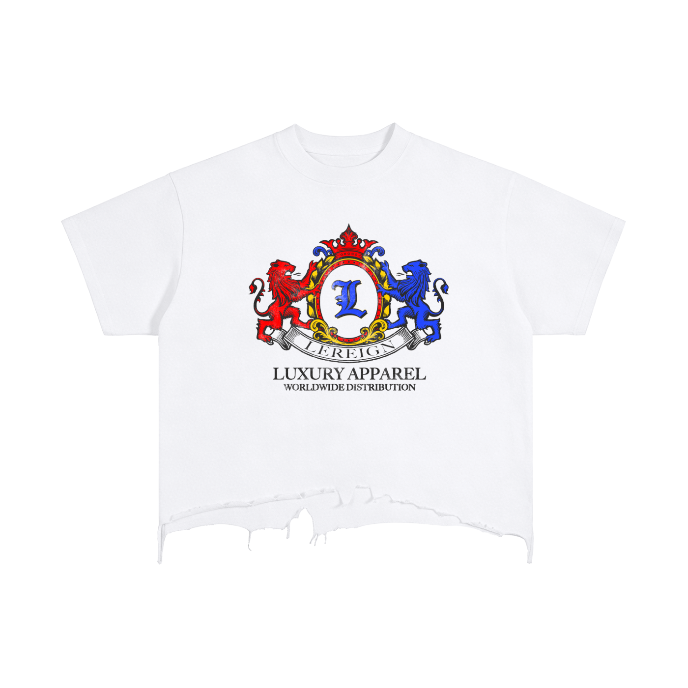 LeReign Lux Lions Boxy Distressed T- Shirt