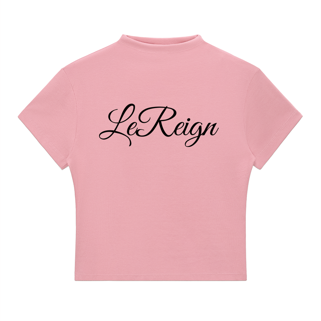 LeReign Essential Script Mock Neck T-Shirt