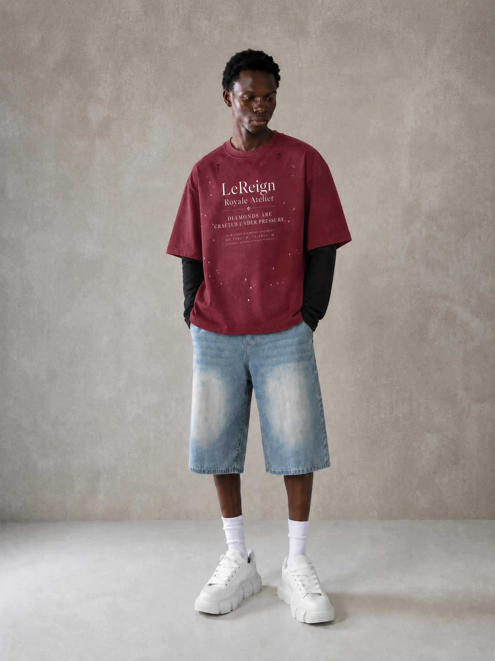 LeReign Diamond District Distressed Layer T-Shirt